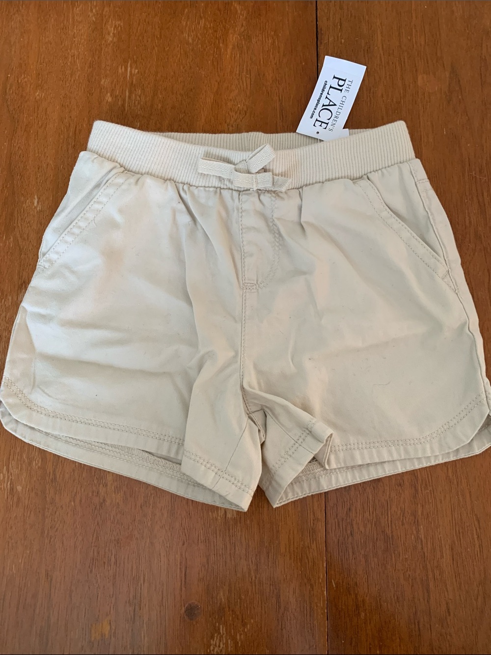 🍊5/$25 NWT The Children's Place Cream Rib-Waist Pull-On Shorts